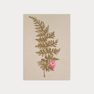 Postcard/Fern with ladybird/Eco-paper