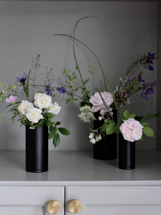 Large Black Metal Vase