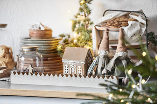 Ginger Bread Ceramic House with Door Wreath