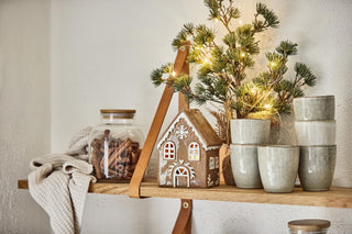Ginger Bread Ceramic House with Snowflake