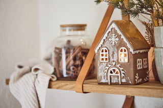 Ginger Bread Ceramic House with Snowflake