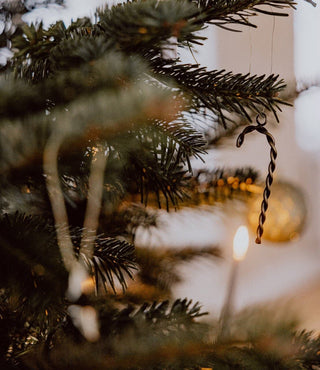 Brass Estelle Polka Candy Cane Ornament