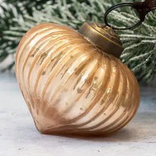 Medium Ribbed Lantern Glass Christmas Ornament
