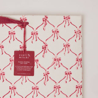 Large Block Printed Gift Bags - Christmas Pudding