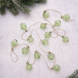 Moss Green Furrow Glass Garland