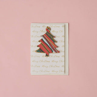 Tree Holiday Festive Merry Christmas - Keepsake Marble Ornament Greeting Card
