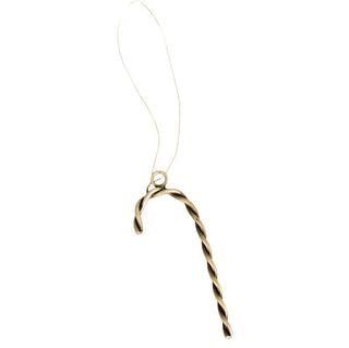 Brass Estelle Polka Candy Cane Ornament