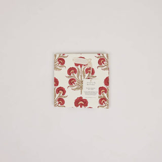 Small Block Printed Gift Bags - Winter Red