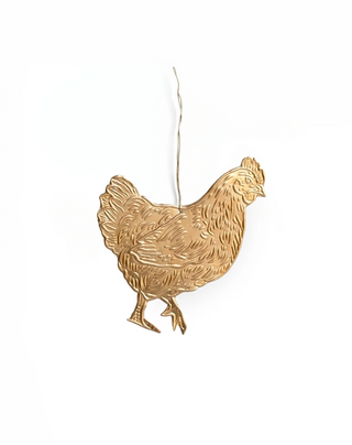 Brass Chicken Ornament