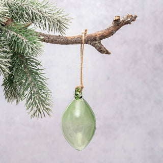 Moss Green Dewdrop Glass Bauble