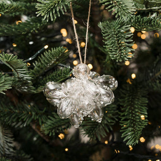Clear Stippled Dewdrop Cluster Bauble Decoration