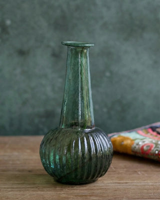 Fluted Green Recycled Glass Vase