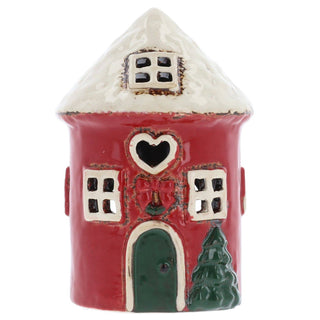 Christmas Village Red Round Mini House