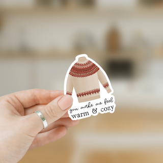 Warm & cozy sweater - vinyl sticker