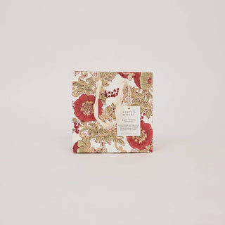 Small Block Printed Gift Bags - Winter Red