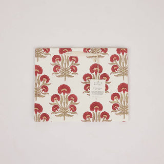 Medium Block Printed Gift Bags - Winter Red