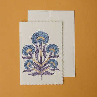 Poppy Lavender - Block Printed Greeting Card