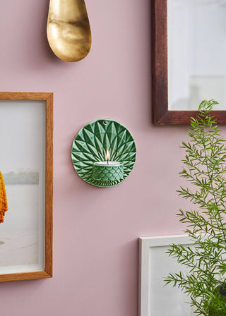 Green Ceramic Wall Tealight Holder
