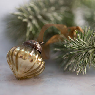 Small Gold Crackle Glass Lanterns - set of 6