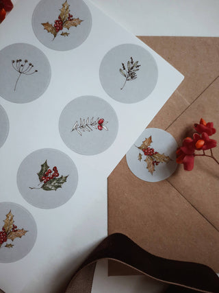 Winter florals sticker set