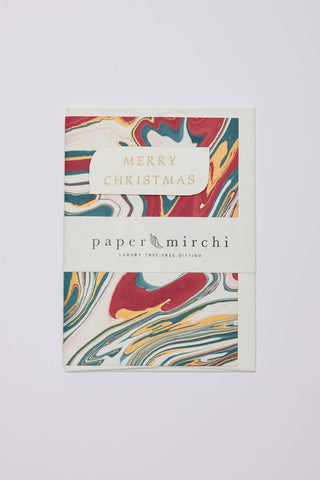 Hand Marbled Greeting Card - Free Spirit Festive Mix