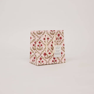 Small Block Printed Gift Bags - Winter Red