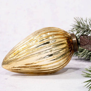 Xlarge Ribbed Glass Pinecone Christmas Ornament