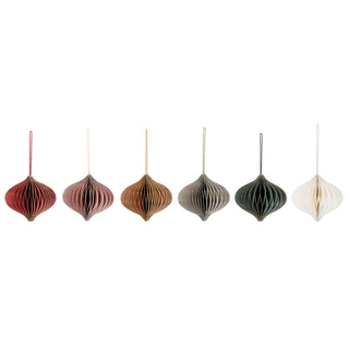 Milay diamond honeycomb mix color paper ornaments, set of 6