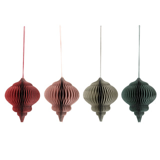 Milay honeycomb mix color paper ornaments, set of 4