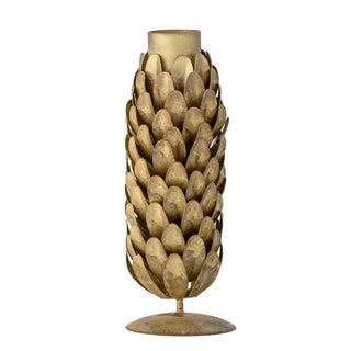 Large brass pinecone candle holder