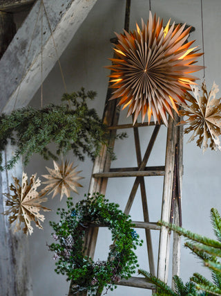 Ceiling cedar hanging wreath with cones