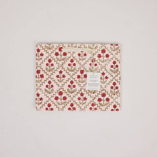 Medium Block Printed Gift Bags - Winter Red