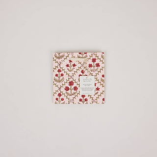 Small Block Printed Gift Bags - Winter Red