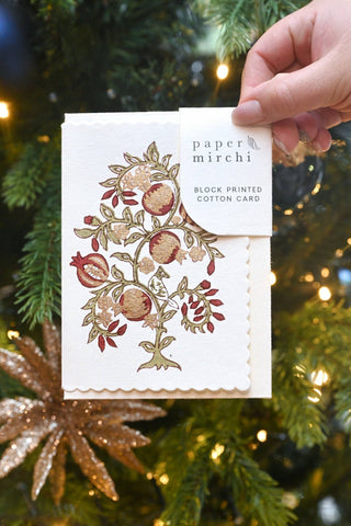 Anaar Scarlet - Block Printed Greeting Card