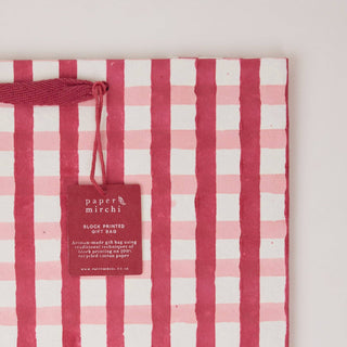 Large Block Printed Gift Bags - Christmas Pudding