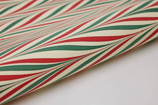 Candy Stripes Jolly - Hand Marbled Wrapping Paper Sheets