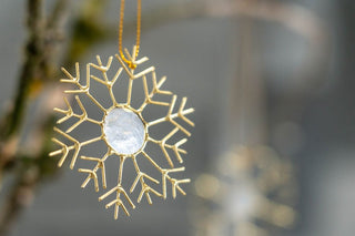 Capiz snowflake ornaments