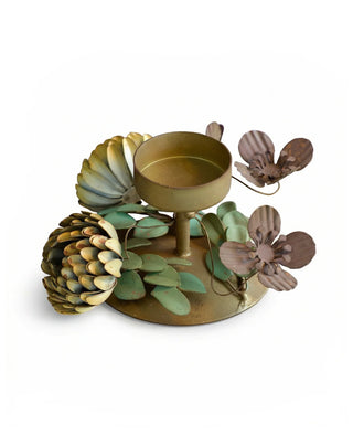 Metal Flowers Candle Holder