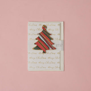 Tree Holiday Festive Merry Christmas - Keepsake Marble Ornament Greeting Card