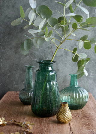 Dark Green Recycled Glass Vase