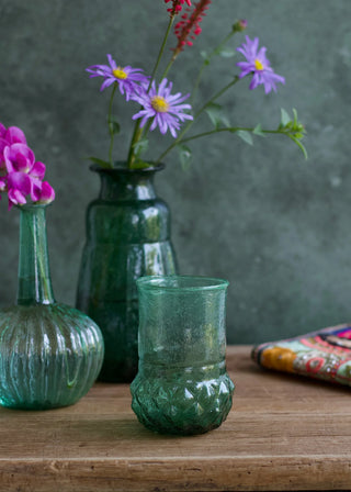 Short Green Glass Vase