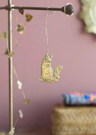 Brass Cat Ornament