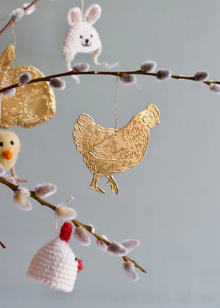 Brass Chicken Ornament