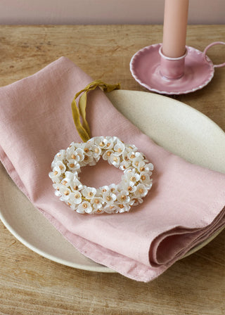 Almond Blossom Small Wreath Ornament