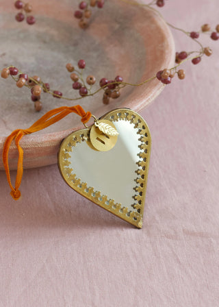 Heart Shaped Mirror Ornament