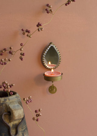 Drop Shaped Mirror Candle Holder