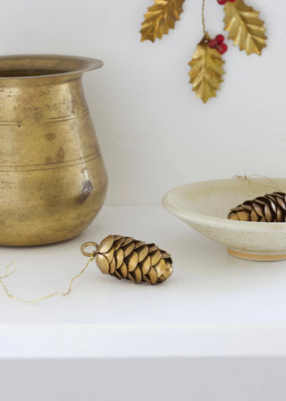 Brass Pinecone Ornament