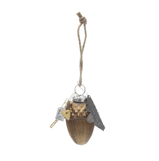 Walther&co Gold Acorn with Leaf Ornament