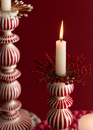 Ruby Beaded Candle Rings