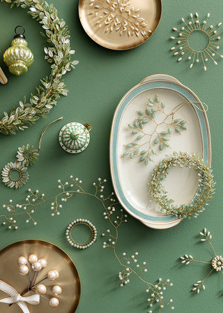 Pale Green Beaded Wreath Ornament